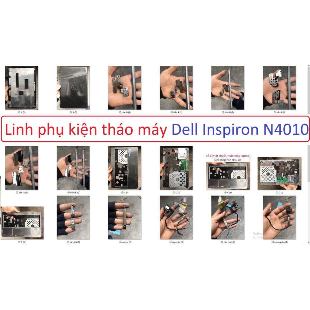 Linh phụ kiện tháo máy laptop Dell Inspiron N4010 C E usb bản lề khay HDD nắp hdd ram loa chuột touchpad all