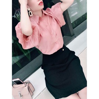 Áo kiểu sơ mi tay lỡ thời trang-AHV004