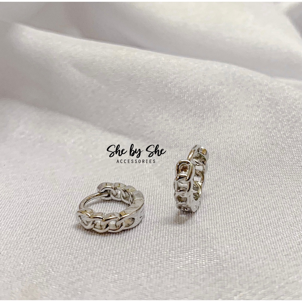 Khuyên tai bạc 925 tròn cá tính SHE BY SHE - K75