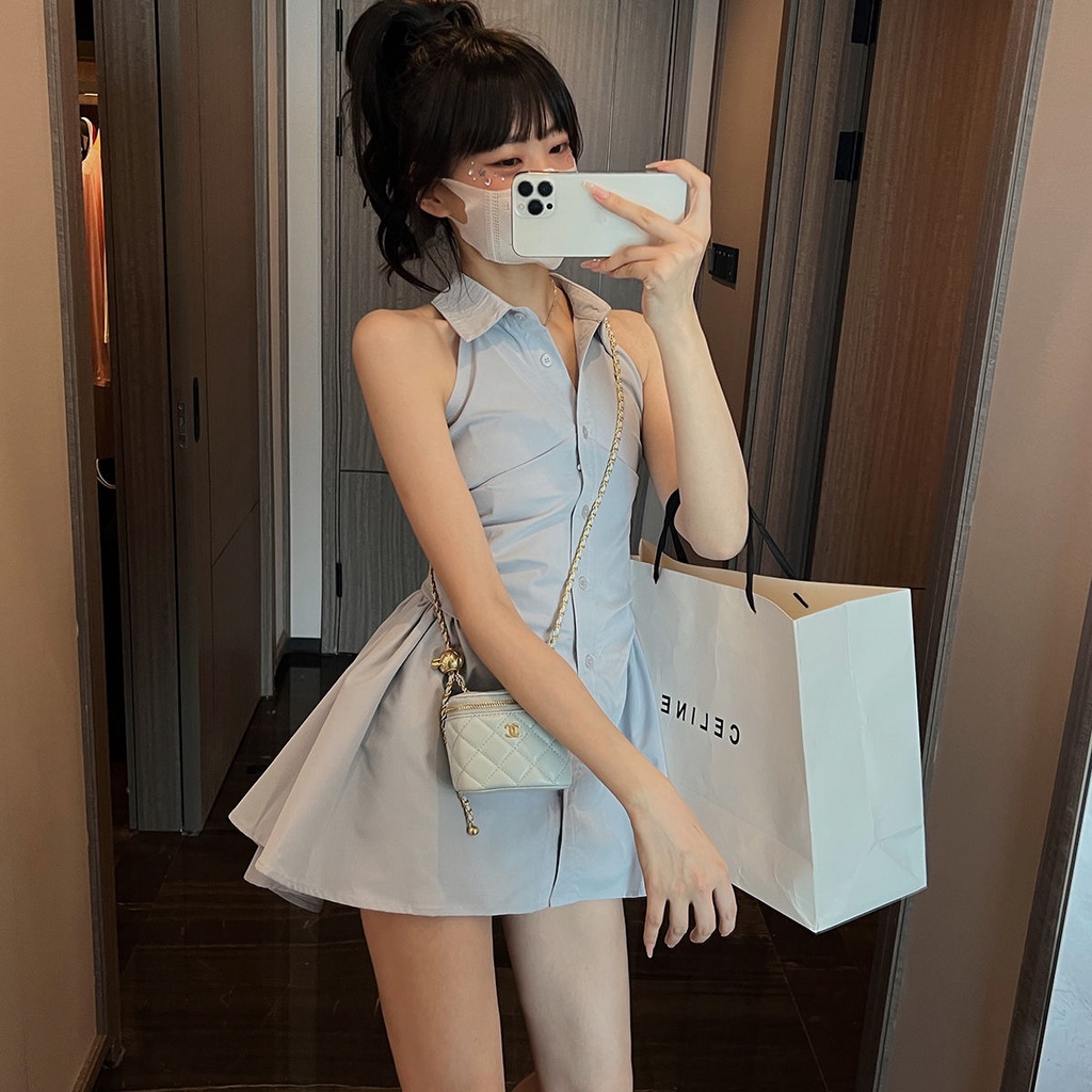 Đầm Sơ Mi Sát Nách Cổ Polo Thời Trang 2022