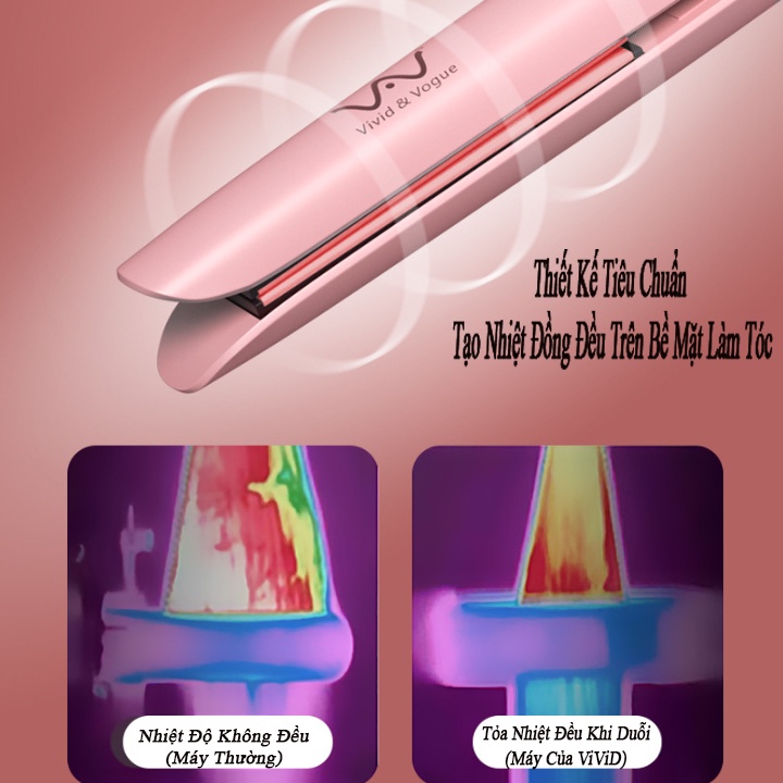 Máy Uốn Tóc VIVID&VOGUE VAV-030, Máy Duỗi Tóc, Ép Thẳng, Cụp Ngọn Đa Năng.