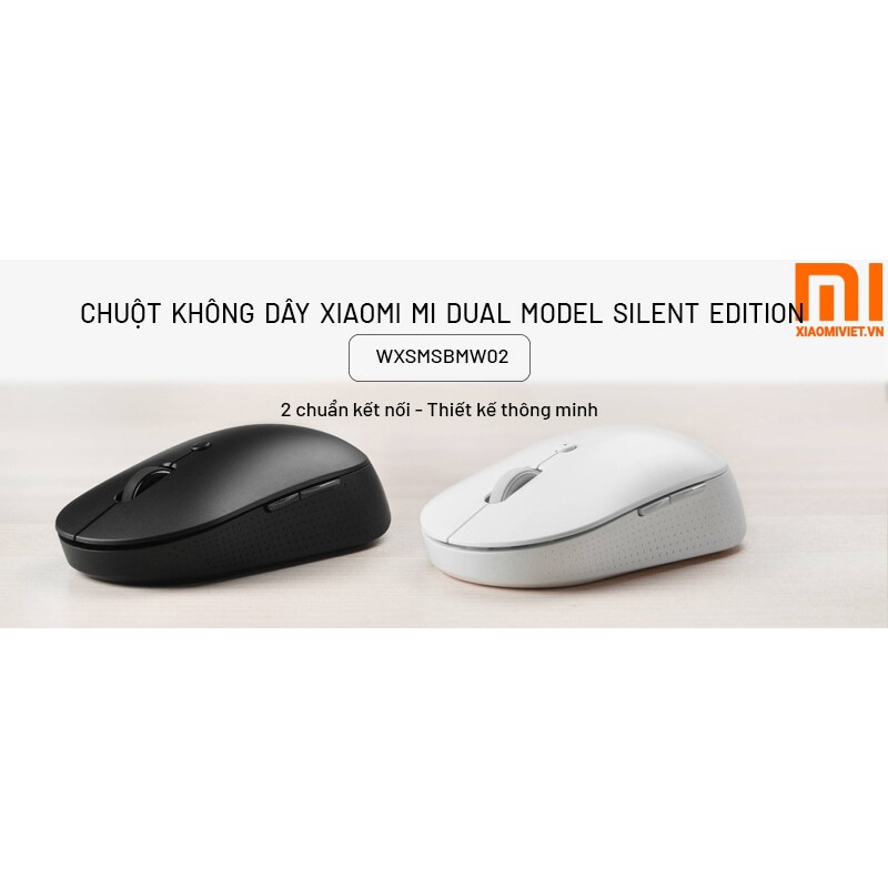 Chuột không dây Xiaomi Mi Silent Bluetooth 5.0 – 2 chế độ kết nối, giảm tiếng ồn tối đa, chuột laptop