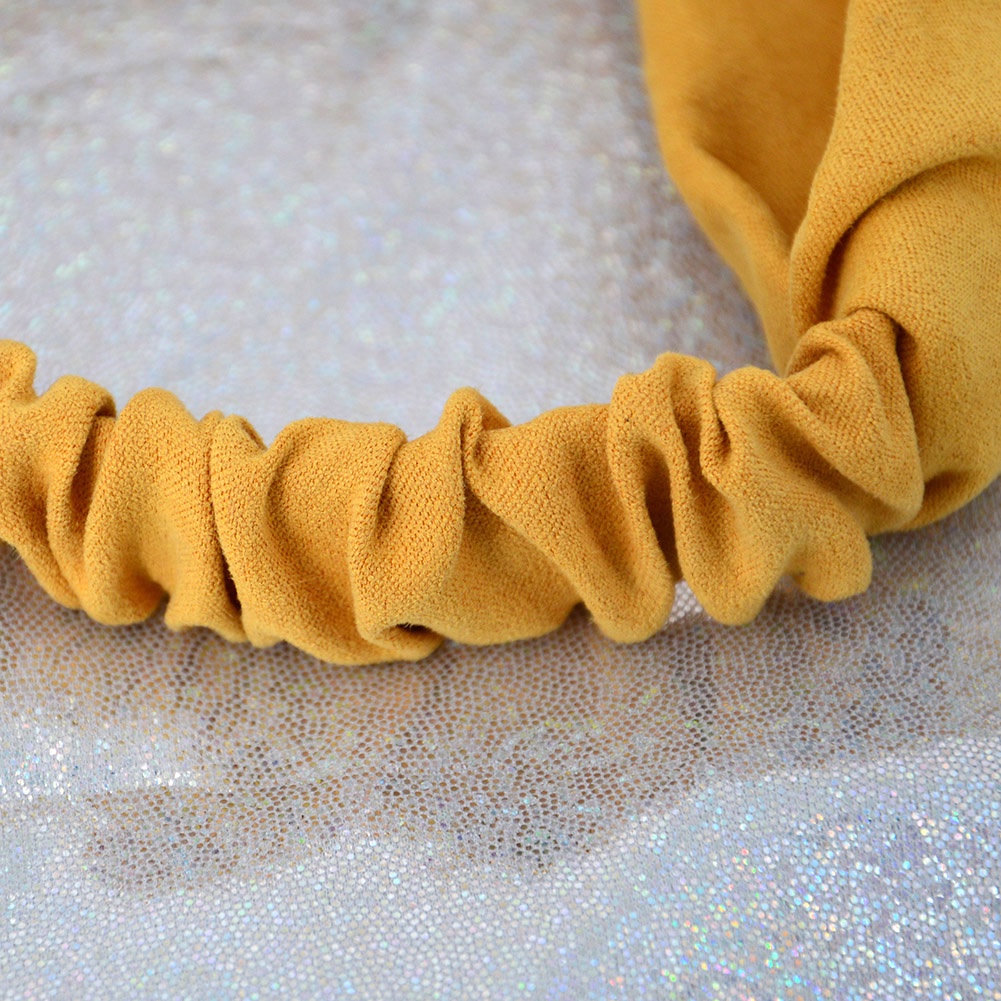 Băng đô cài tóc co giãn mềm mại màu trơn thắt nút chéo phong cách cổ điển dành cho bé gái