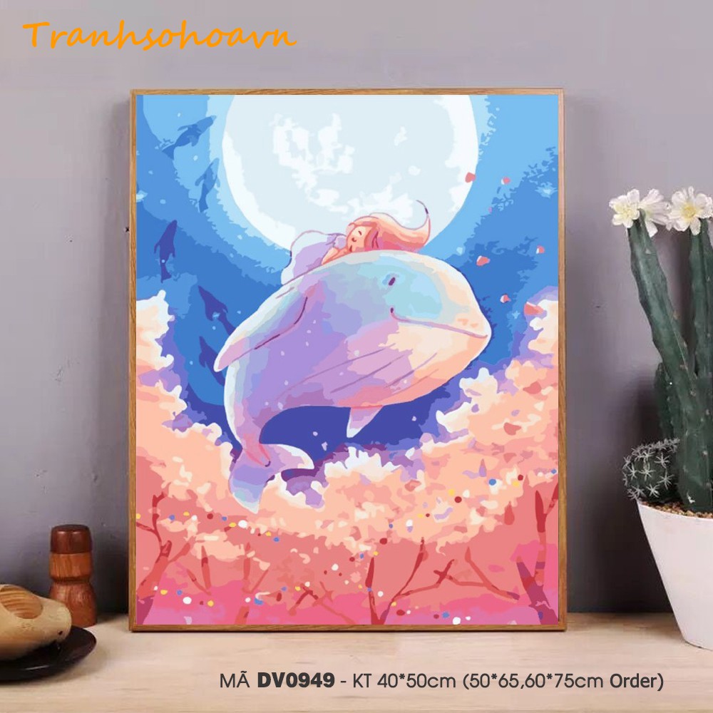 Tranh Số Hóa Tự Tô Màu 💝FREESHIP💝 Tranhsohoavn Động Vật Mới Lạ Siêu Đáng Yêu, Mẫu Mới Hàng Có Sẵn