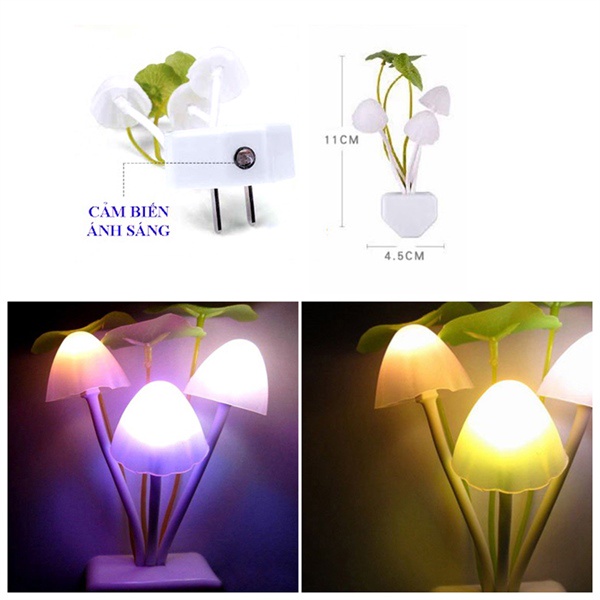 Đèn ngủ thông minh. Cảm ứng tiết kiệm điện. Đèn trang trí phòng ngủ nhỏ xinh dễ thương tự động sáng khi trời tối