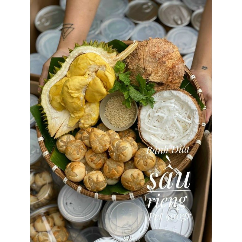Bánh dừa sầu riêng đồng tiền 300g