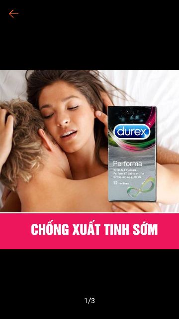 Hộp 12c bao cao su durex performa yêu lâu hơn , bôi trơn hơn