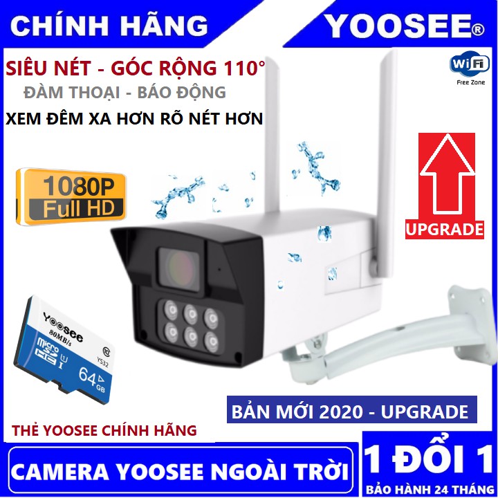 Camera ip Yoosee - Camera Ngoài Trời Bản 2020 - Chuẩn FullHD - Thẻ Yoosee Chính Hãng