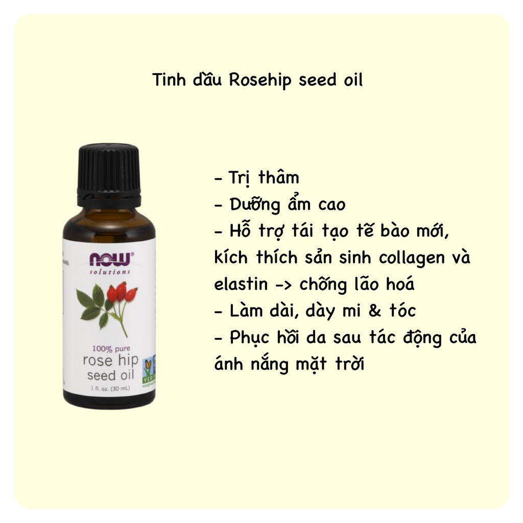 Bill US - Dầu Nụ Tầm Xuân Now Solutions Rose Hip Seed Oil 30ml