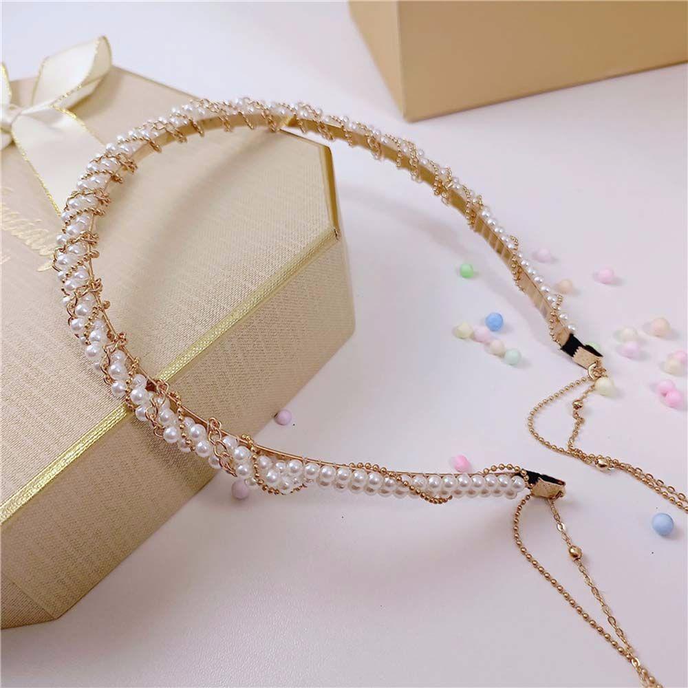 QQMALL Băng Đô Cài Tóc Dây Xích Kim Loại Đơn Giản Dễ Thương Cho Nữ