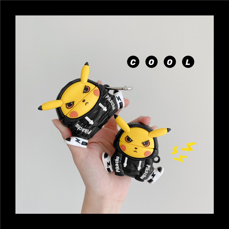 🤟 Bao airpod 🤟 Vỏ tai nghe airpod pikachu hip hop rất ngầu ,airpod 1, 2, pro ( hàng cao cấp loại xịn dầy dặn )