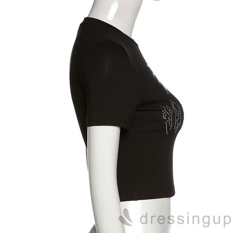 Áo Thun Tay Ngắn In Hình Nhện Sành Điệu Trẻ Trung Cho Nữ