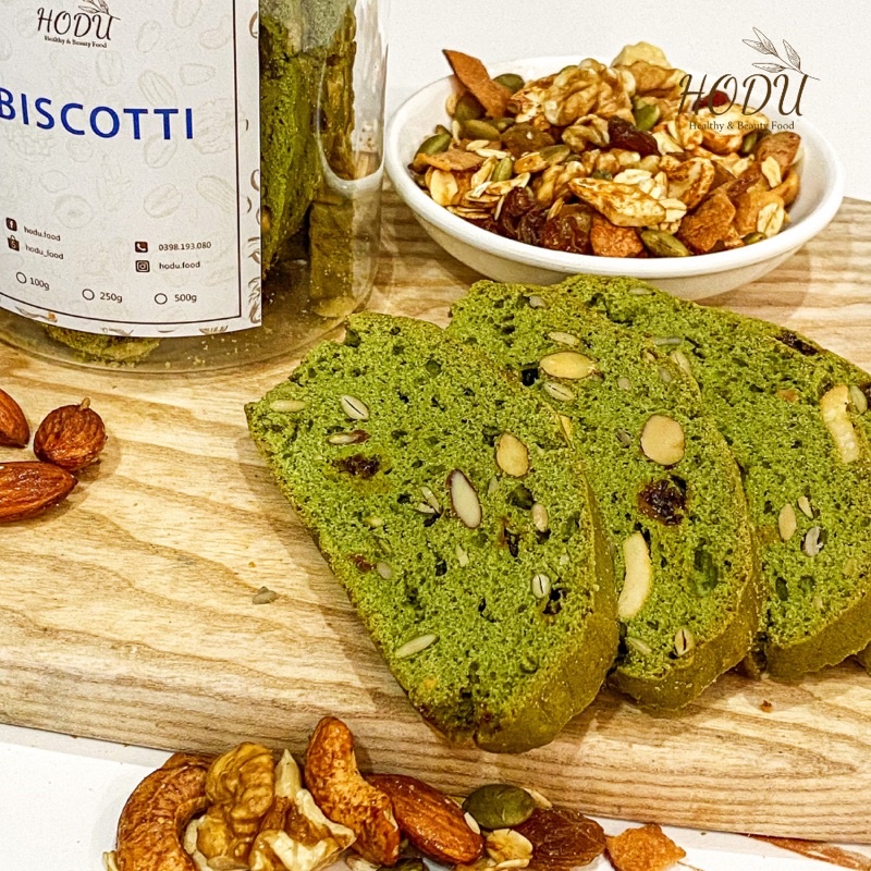 500g Biscotti trà xanh nguyên cám, bánh ngũ cốc nướng ăn kiêng không đường | HODU - Thế giới đồ ăn healthy