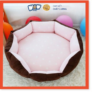 Nệm tròn cho chó mèo, đệm ngủ cho  thú cưng chất liệu  êm ái, wowpets