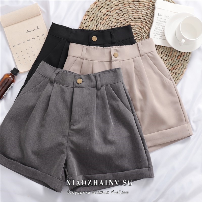 Xiaozhainv Quần ngắn ống rộng plus size Phong Cách Hàn Quốc