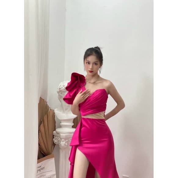 Đầm maxi dạ hội dự tiệc lưới nude eo TRIPBLE T DRESS - size S/M/L - MS396Y