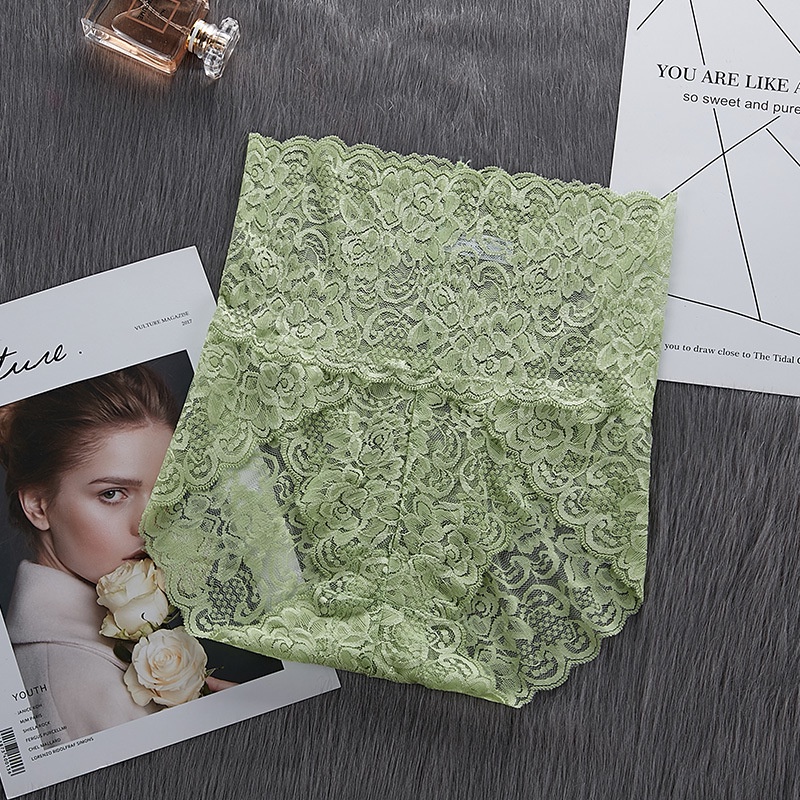 Quần Lót Nữ Ren Thái cạp cao gen bụng họa tiết ren xuyên thấu lót ren nữ cao cấp cạp cao định hình vòng eo bigsize | BigBuy360 - bigbuy360.vn