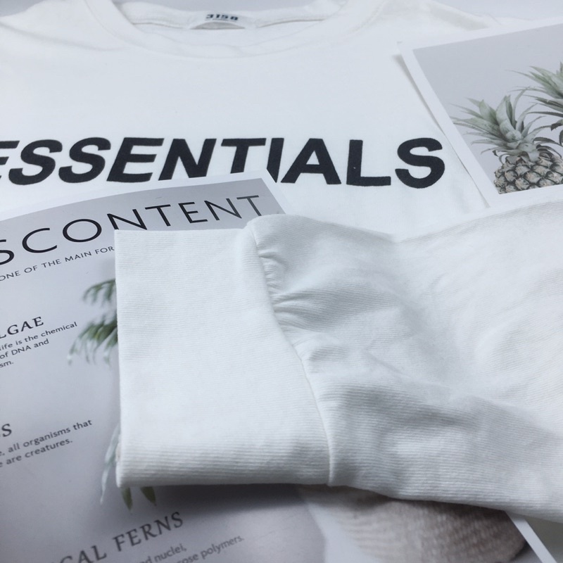 Áo thun tay dài form rộng nam nữ unisex ESENTIAL mặc đôi mặc nhóm, áo phông dài tay 3 màu trắng đen nâu từ 40-70kg | BigBuy360 - bigbuy360.vn