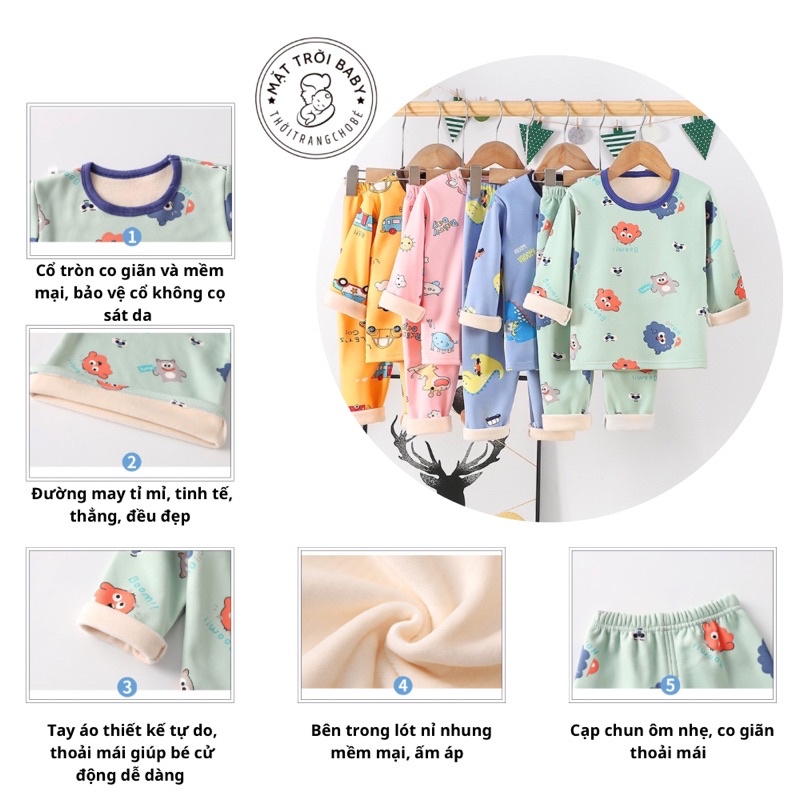 Bổ nỉ dài tay lót lông hàng Quảng Châu cho bé 8-22kg