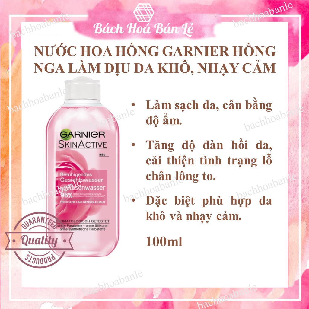 Nước hoa hồng Vitamin Ganier giúp mềm mịn da se khít lỗ chân lông