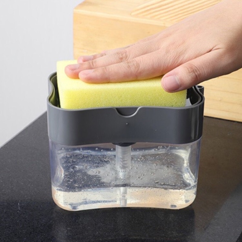 Hộp đựng nước rửa chén và miếng rửa chén bát 2 in 1