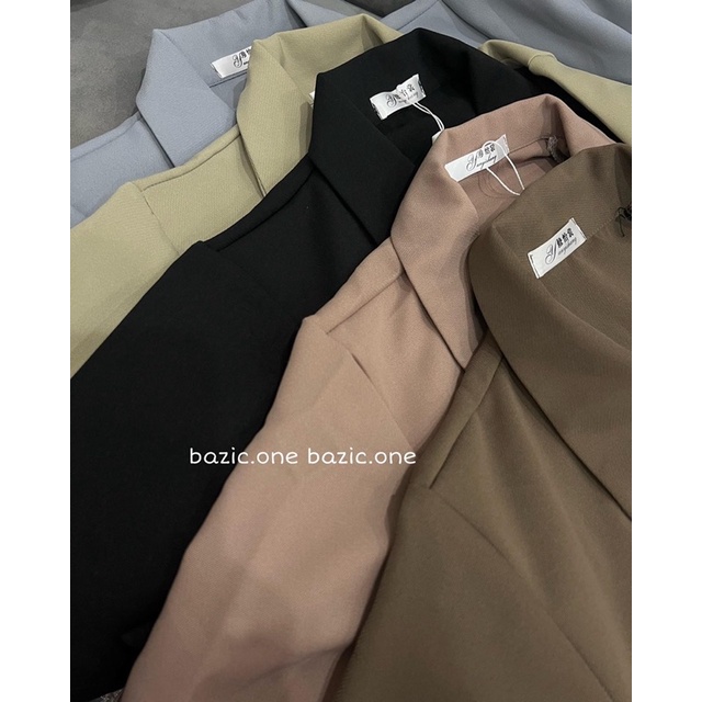 Set blazer cộc tay kèm quần, set blazer cộc tay mùa hè thu Bazic one