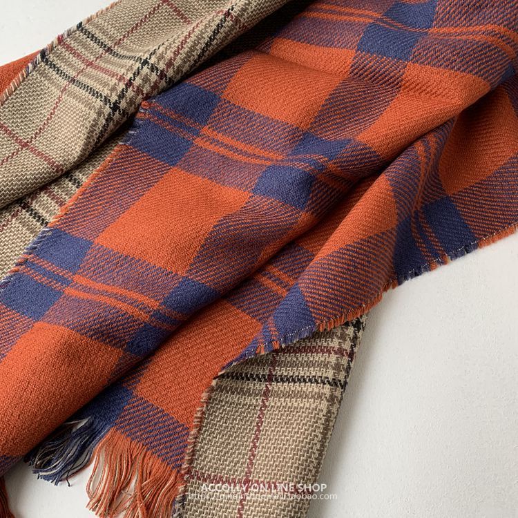 Khăn choàng cổ NZN hai mặt họa tiết kẻ sọc thời trang mùa đông cho nữ