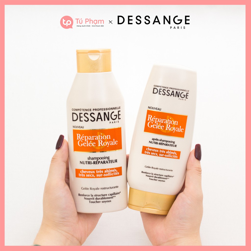 Dầu Gội, Xả Dessange Reparation Gelee Royale Đỏ