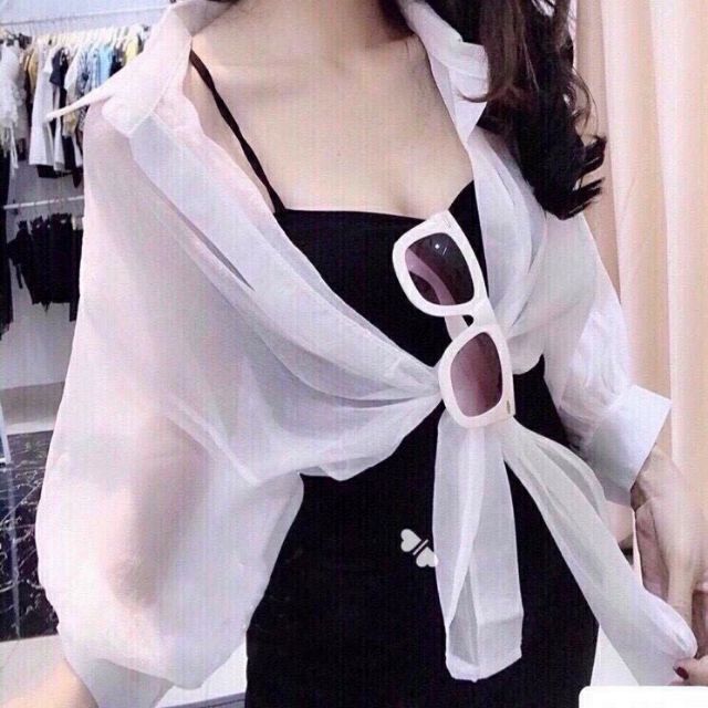 Áo sơ mi croptop cột eo đẹp xì teen xinh cực kỳ. | BigBuy360 - bigbuy360.vn