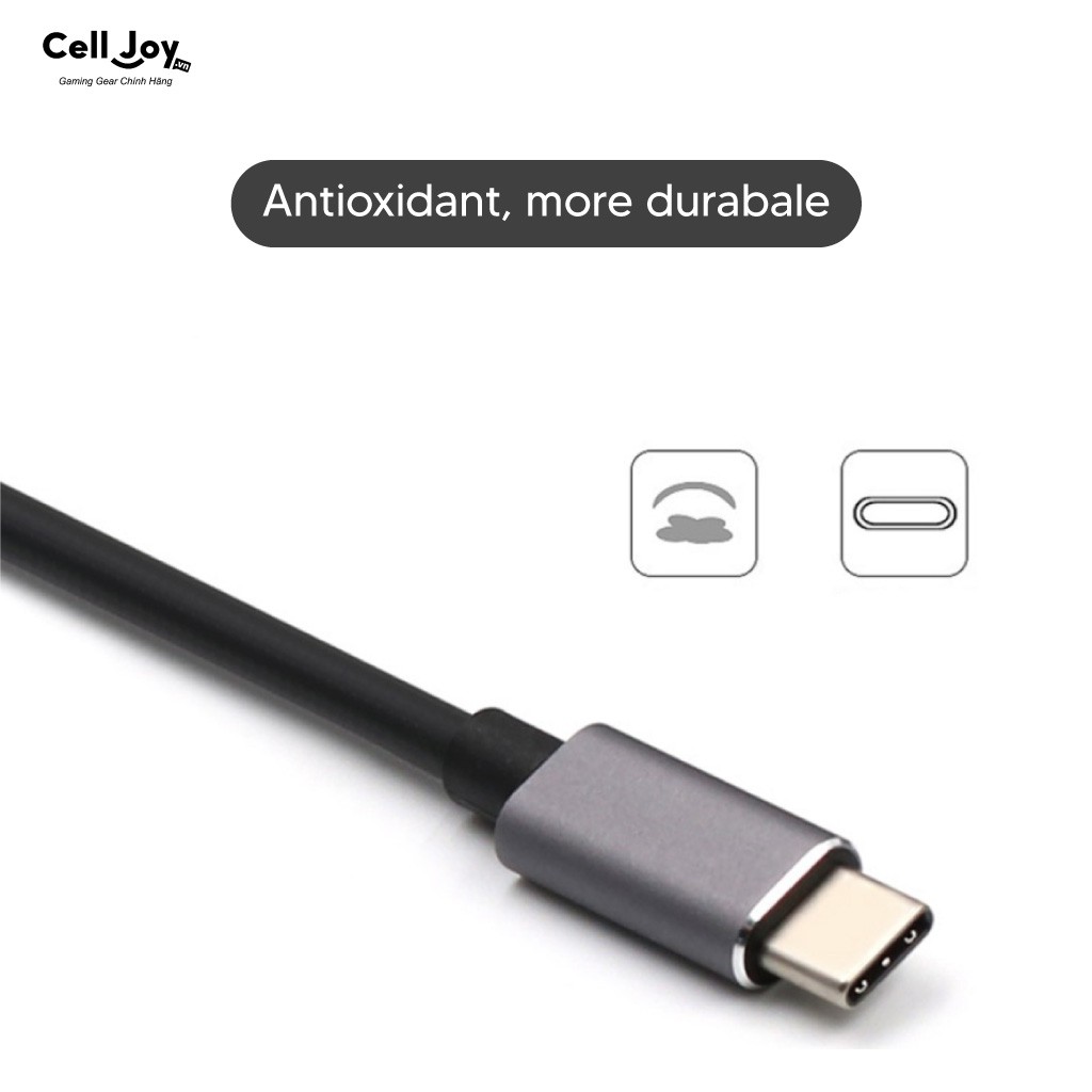 Hub chuyển đổi Type-C cho Macbook Air/ Pro/ iPad/ Surface, điện thoại 5in1 adapter to HDMI/ USB 3.0/ Ethernet LAN/ USB-C