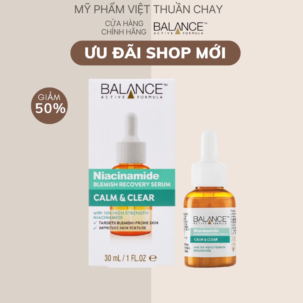 Serum Balance Niacinamide 15% giảm mụn, giảm thâm Blemish Recovery 30ml
