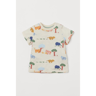 Áo phông động vật màu be HM H&M_hàng chính hãng authentic