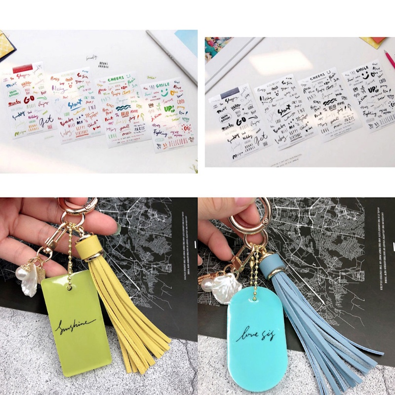 Miếng Dán Chữ Tiếng Anh Dễ Thương Sáng Tạo Bằng Nhựa Epoxy