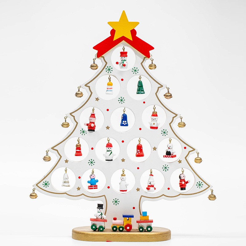 Cây thông noel mini bằng gỗ để bàn học, bàn làm việc, trang trí góc chill giáng sinh