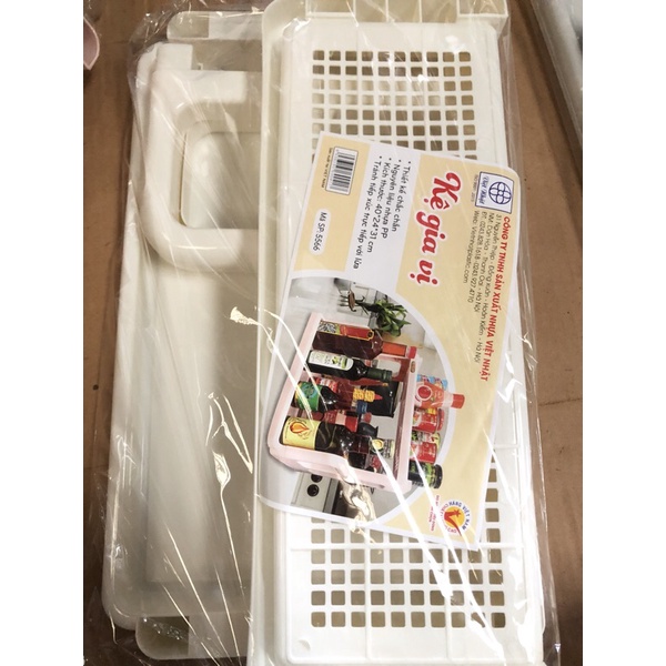 Kệ gia vị nhựa hai tầng Việt Nhật kệ nhà bếp kệ nhựa kệ hai tầng kệ mắm muối kệ để đồ nhà bếp