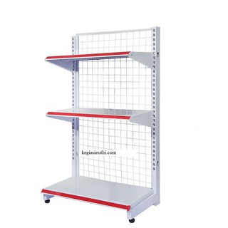 Kệ siêu thị đơn, 3 tầng, cao 1,2m, dài 1,2m, rộng 35cm.