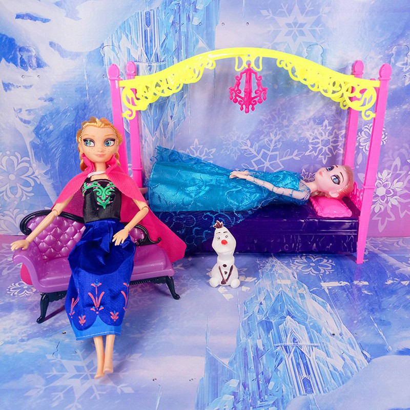 Bộ đồ chơi búp bê Barbie Frozen Công chúa Anna Aisha dành cho trẻ em và bé gái nhà ăn mặc