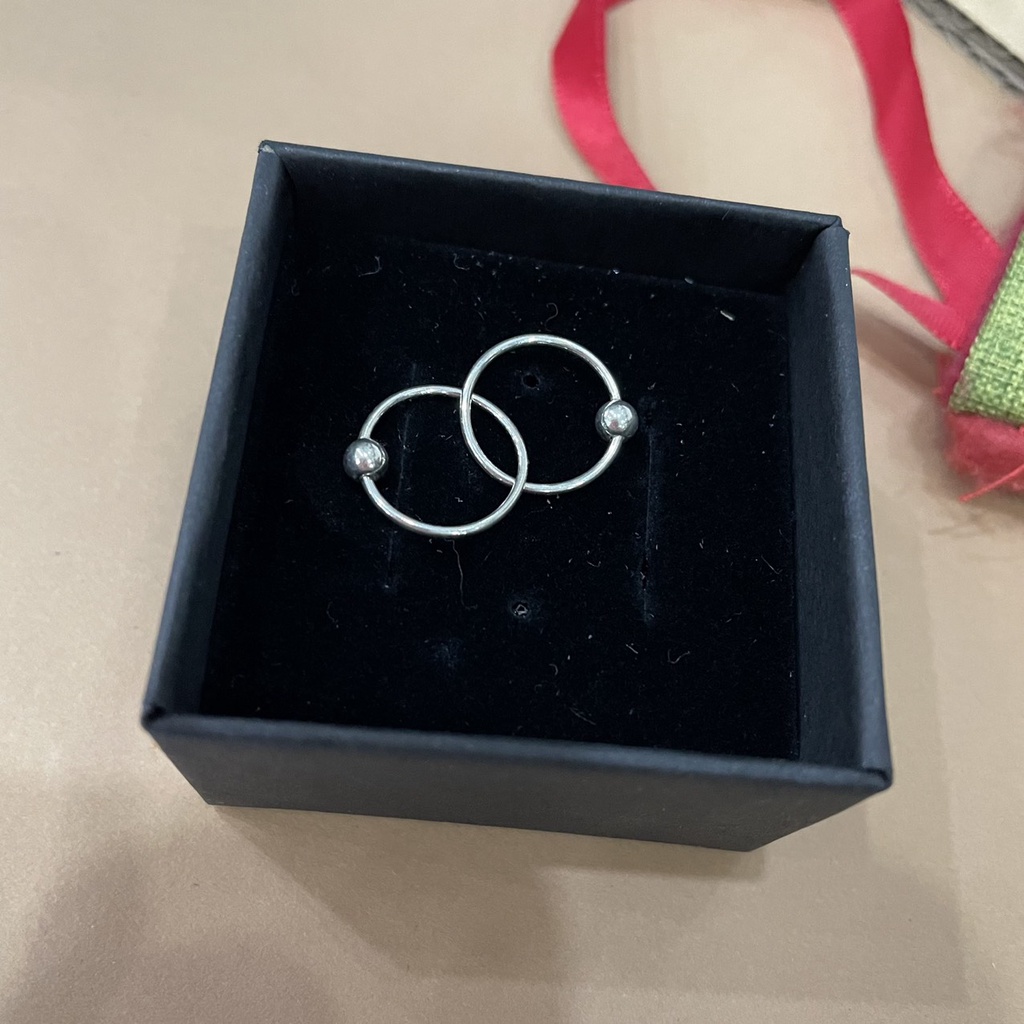 Khuyên tai bạc Moonsilver khoen tròn cho trẻ em và trẻ sơ sinh