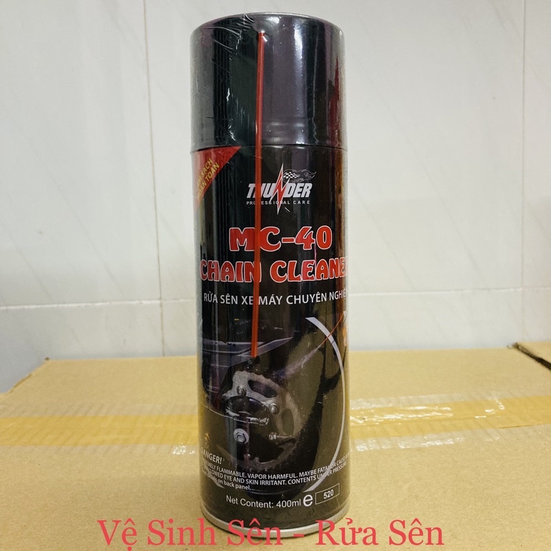 Dưỡng Sên - Vệ Sinh Sên Xích Xe Máy Thunder Chain Lube - Chain Cleaner 400ML - Made in VietNam - Công Ty Nano Williams