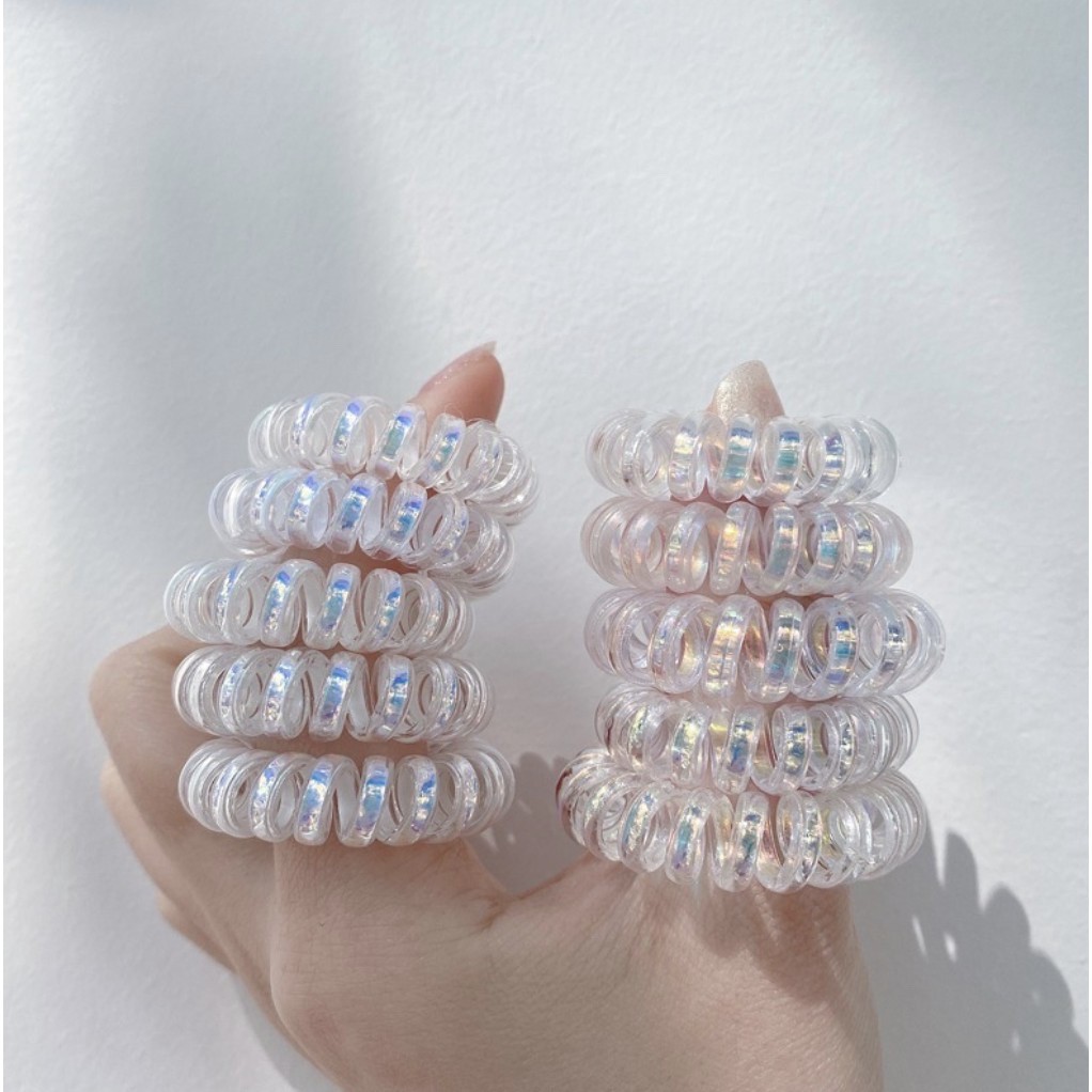 Buộc tóc lò xo ánh nhũ xinh xắn, cột tóc lò xo co giãn