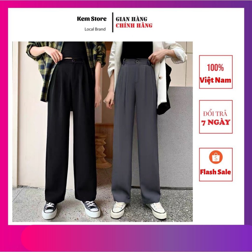 Quần Âu Nữ Ống Rộng 🐲 Quần Âu Nữ Lưng cao Dáng suông Phong Cách Thời Trang Cao Cấp🍄