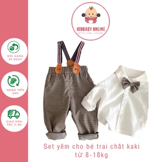 Set yếm công tử cho bé trai kèm nơ cổ