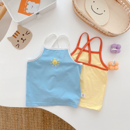Áo Hai Dây Thun Lạnh Sắc Màu Chất Liệu Cotton Mềm Mại Thoải Mái Cho Bé Gái Từ 5Kg Đến 28Kg Thời Trang trẻ Em Chaarlie Ki