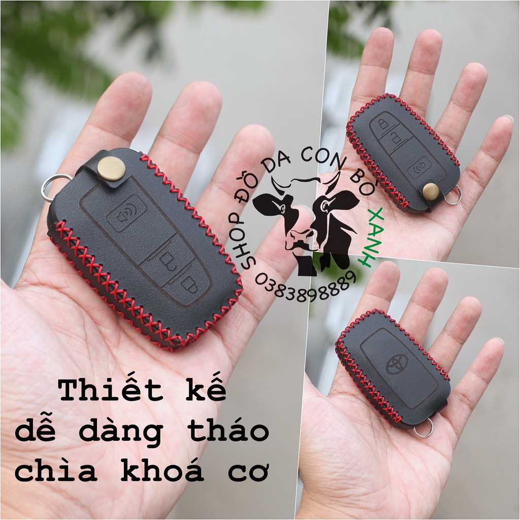 Bao da chìa khoá Toyota Corolla Cross handmade da thật, Corola Cross 010