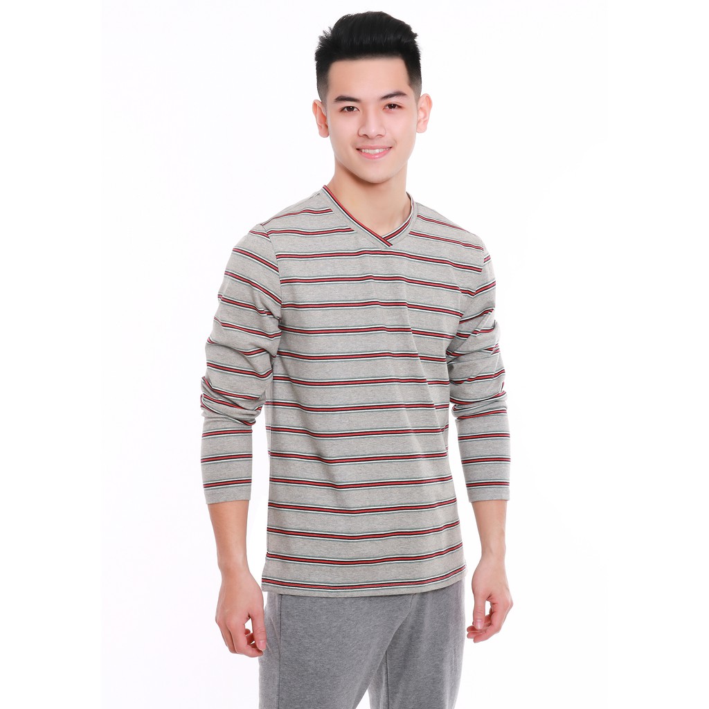 Áo thu đông nam Narsis D9026 màu ghi đỏ