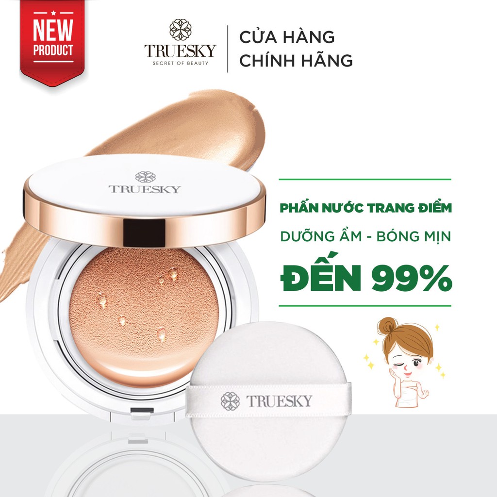 Cushion che khuyết điểm Truesky mỏng mịn, che phủ tốt , lâu trôi, tông sáng 15g - Miracle BB Cushion SPF 30/PA +++