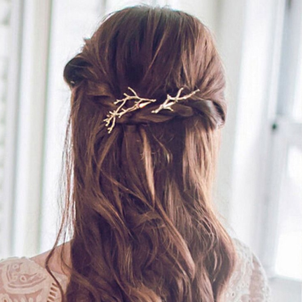 Kẹp Tóc Kim Loại Hình Gạc Hươu Vintage Cho Nữ