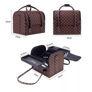 Cốp da để đồ nail, phun xăm, mỹ phẩm size 32*21*26cm.