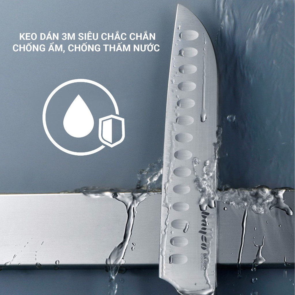 [ INOX 304 ] Giá Kệ Nam Châm Treo Dao Kéo Thông Minh - Thanh Inox 304 Nguyên Khối