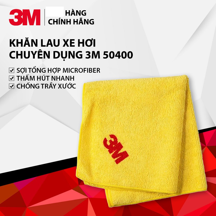 Khăn Lau Xe Chuyên Dụng - 3M 50400 (32cm x 36cm) ( Sơn oto xe máy )